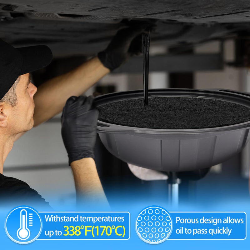 Bigmeta Round Splash Pad for Oil Drain Pan  Fit 1.5-20 Gal Drip Catcher Pan  Heat-Resistant  No Splatter Change Mat for Car Transmission Oil Changing Drain Tray (2 Pcs) - Image 3